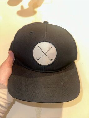 Signature Golf Patch Black Snapback Cap